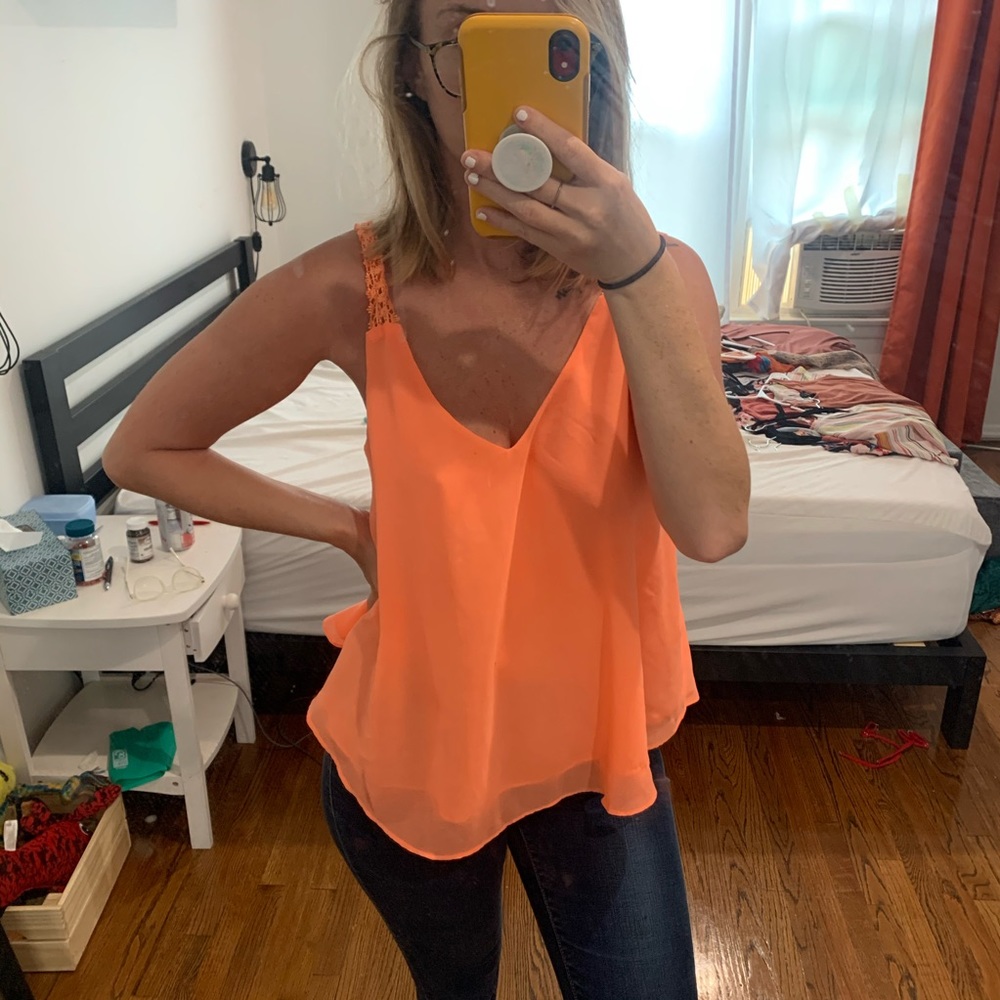 Bright orange tank top